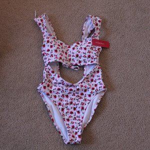 Red and Pink one piece swim suit